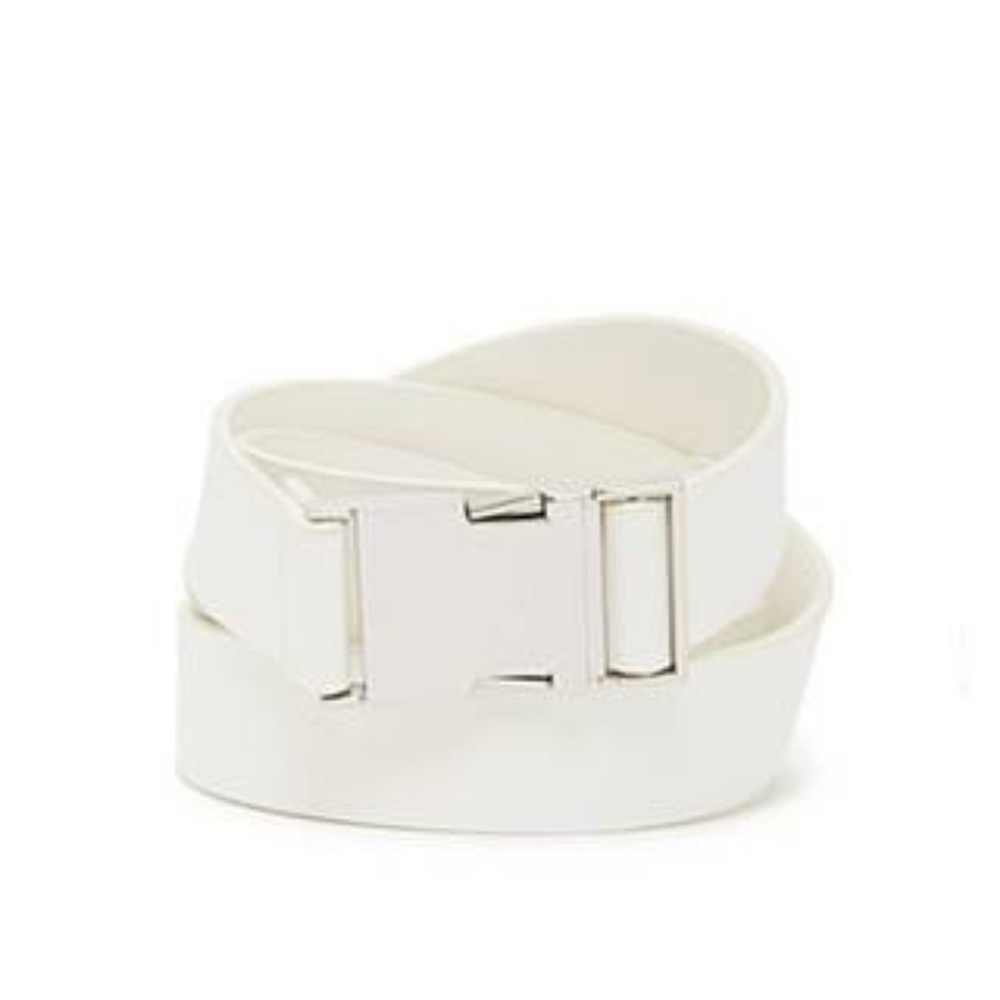 Faux leather buckle belt